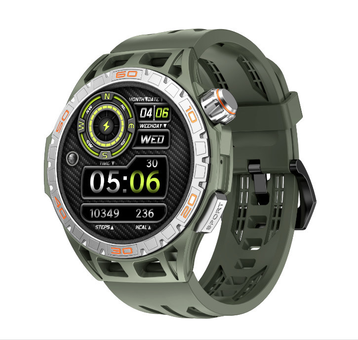 400mAh Battery Outdoor Sports Smart Watch With Rotating Knob BT Calls Function
