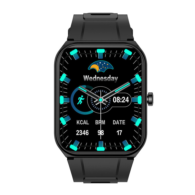 22cm Strap Square Shape Smart Watch With 240mAh Battery / Sleep Monitor / Quick Message