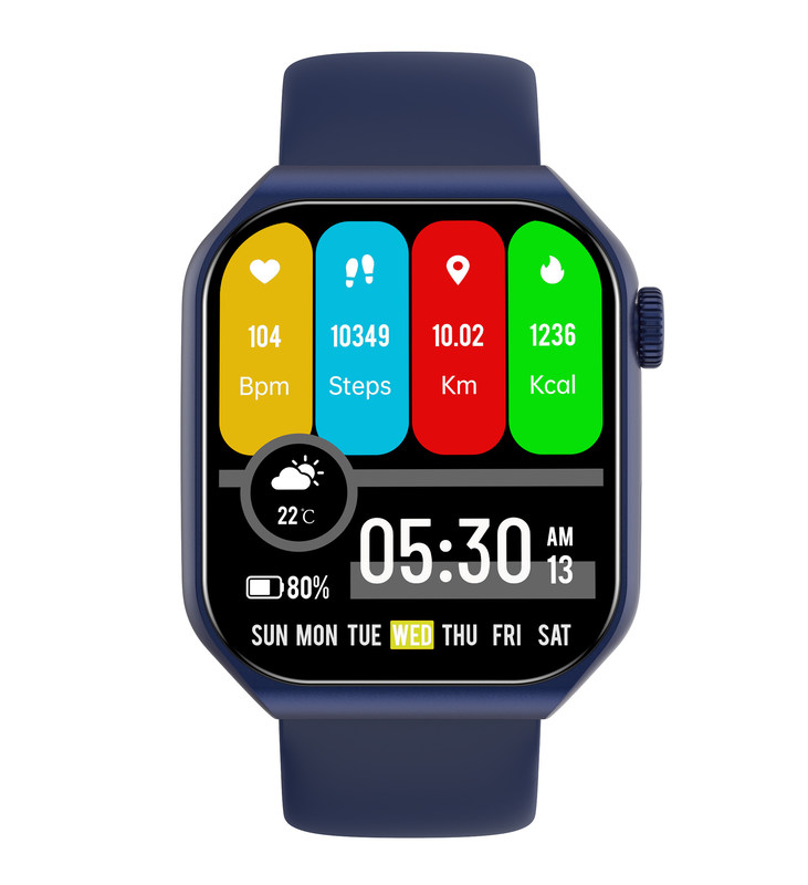 Linwear Unisex Smart Watch With AMOLED Display For Heart Rate Monitor Running