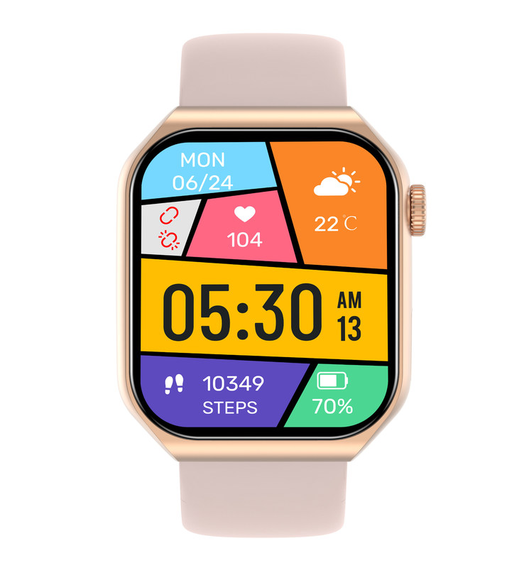 Linwear Unisex Smart Watch With AMOLED Display For Heart Rate Monitor Running